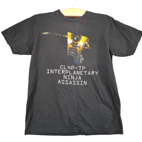 Borderlands 2 Womens CL4P-TP Interplanetary Ninja Assassin T-Shirt Black M - Picture 1 of 12